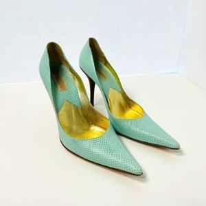 10 Michael Kors Tiffany Blue / Teal Pointed Toe Heels